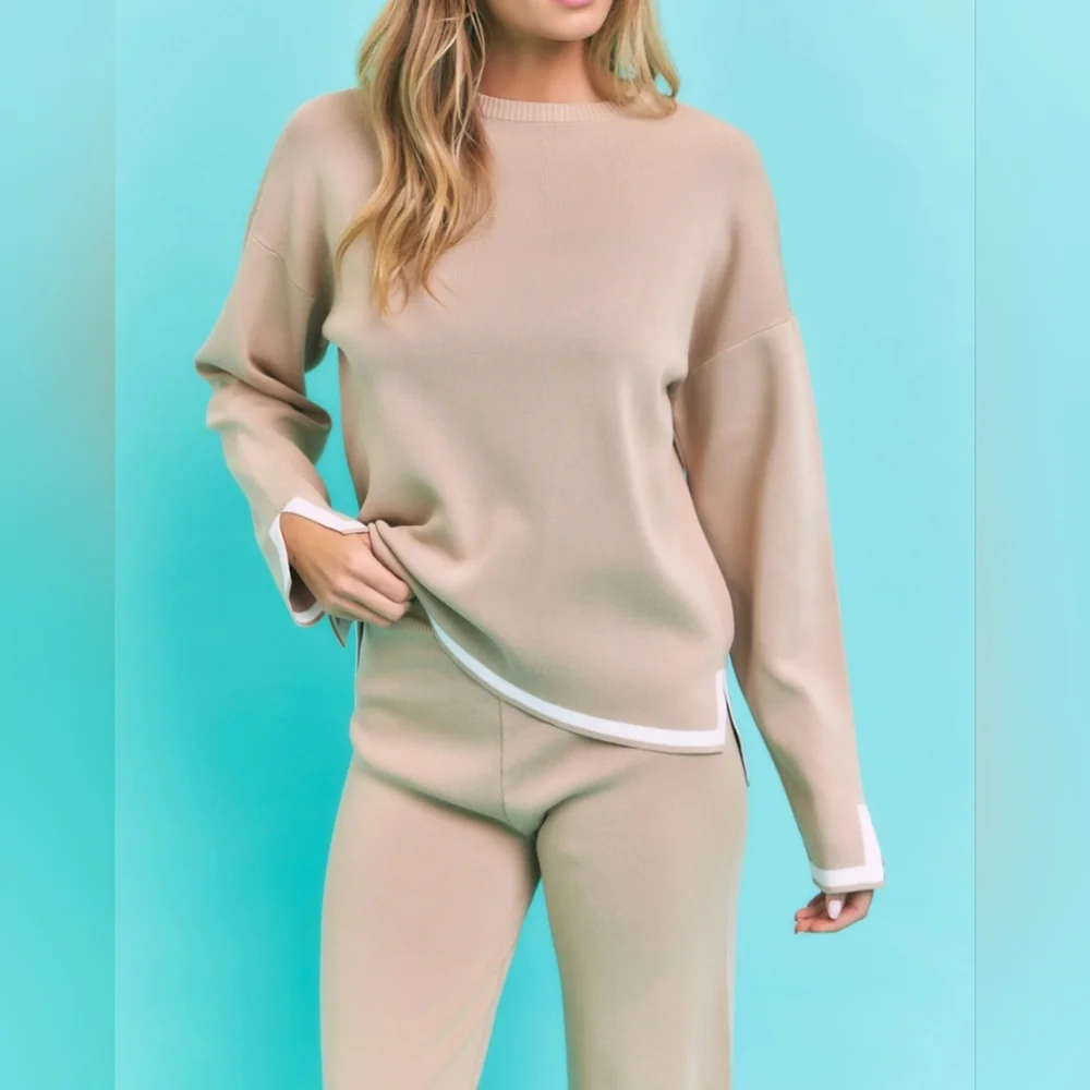 #47749 🛑S,M,L HIGH END Fabulous Knit Long Slv Top & Pants - Picture 3 of 8